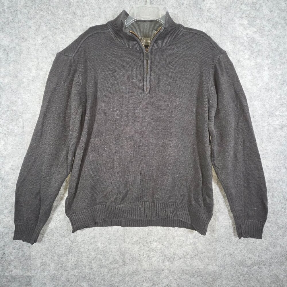 Oscar De La Renta Men's Long Sleeve Pullover Sweater 1/4 Zip Gray Size XXL